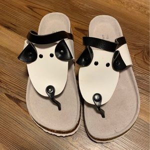 New MAIBULUN White & Black Dog-Puppy Thong Sandals